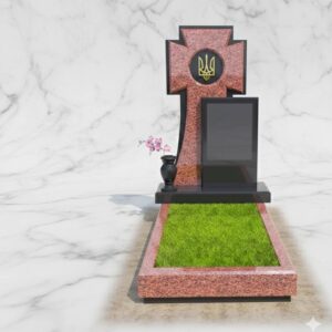 Одинарний пам'ятник з граніту з хрестом