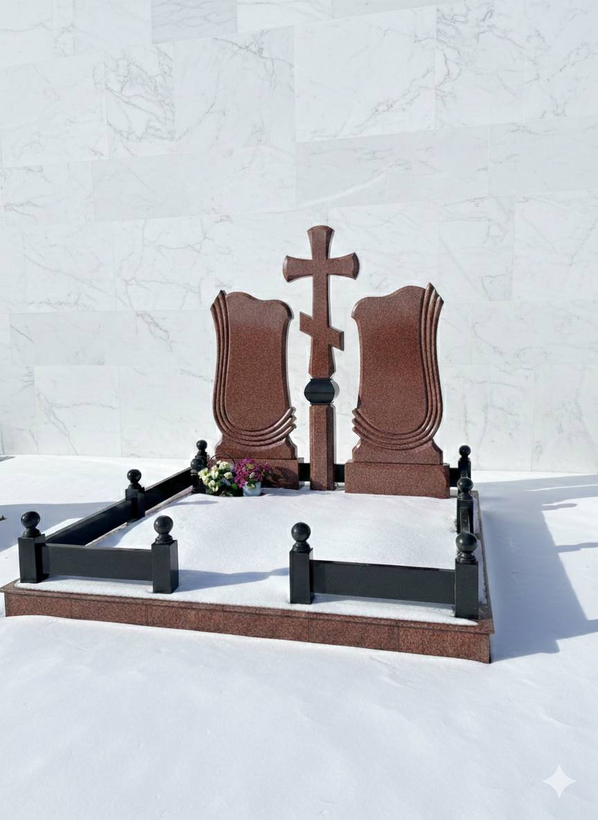 Подвійний пам'ятник з граніту